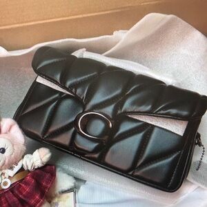 Coach tabby shoulder bag 20 with quilting black